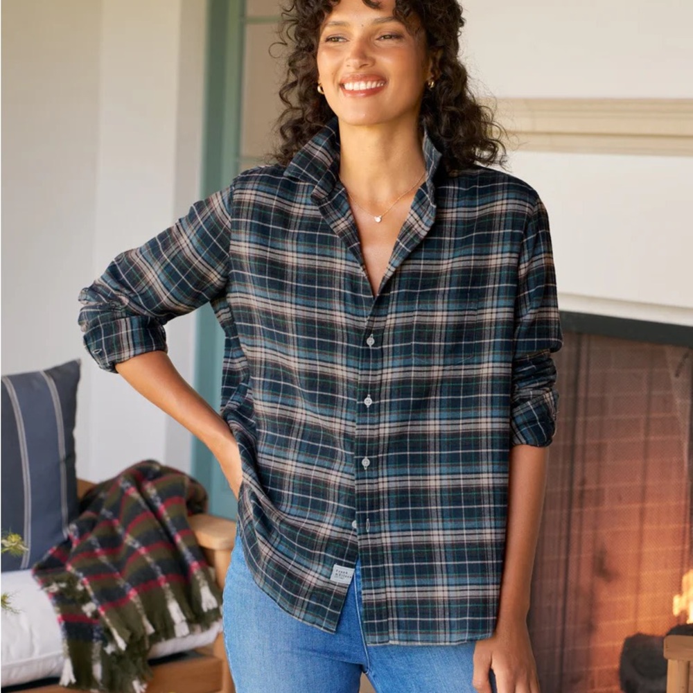 Frank & Eileen Plaid Button Down Shirt - Black and Green